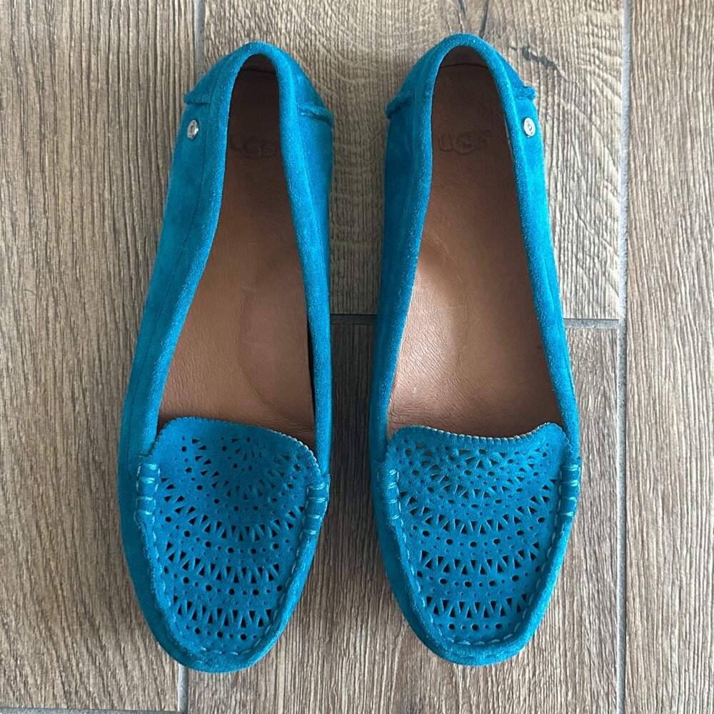UGG Clair Suede Loafers in Turquoise Size 8.5